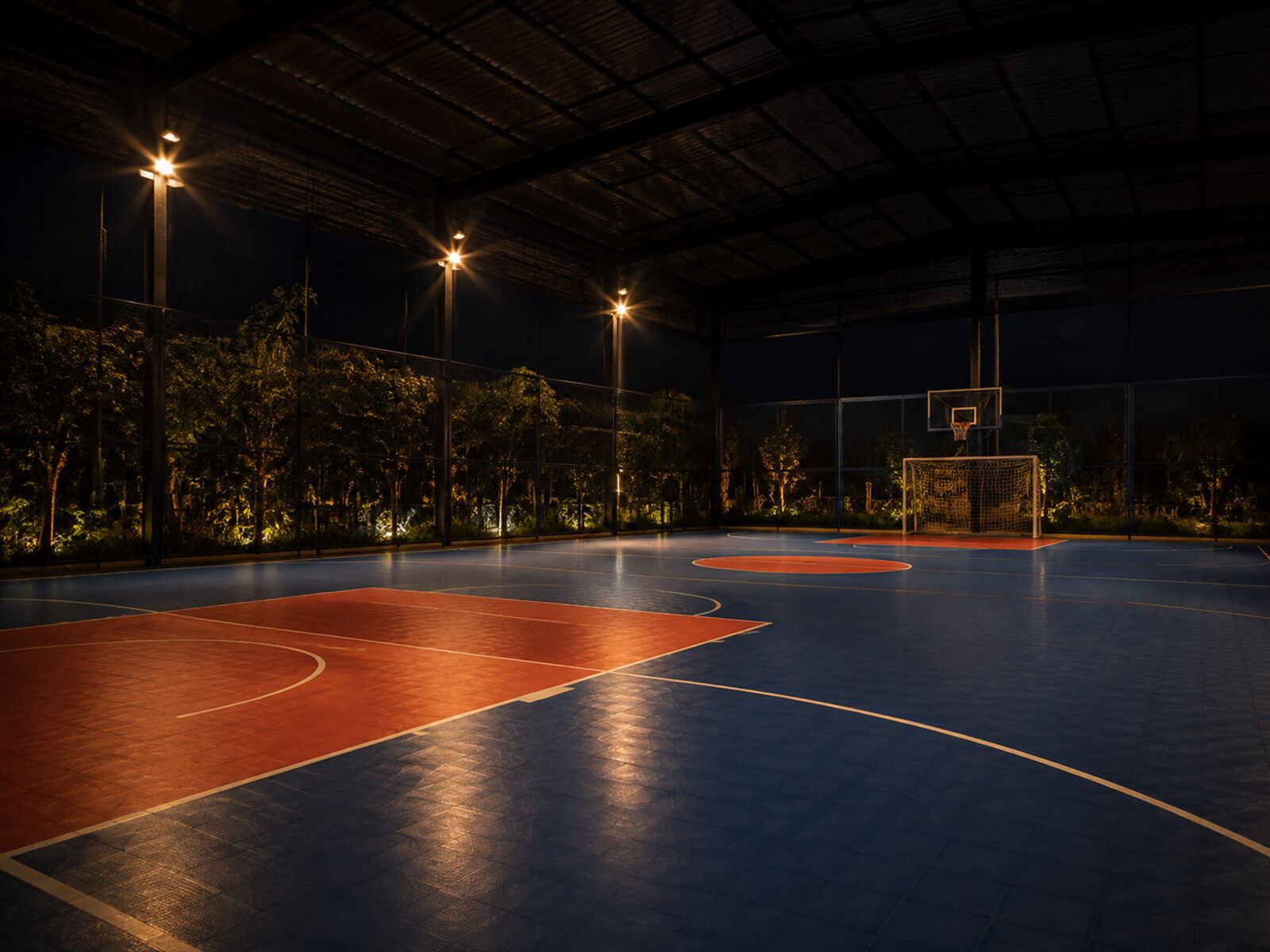 Quadra poliesportiva construída pela IMAF